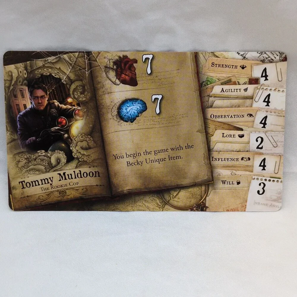 (4) Mansions Of Madness Streets Of Arkham Character Cards Only